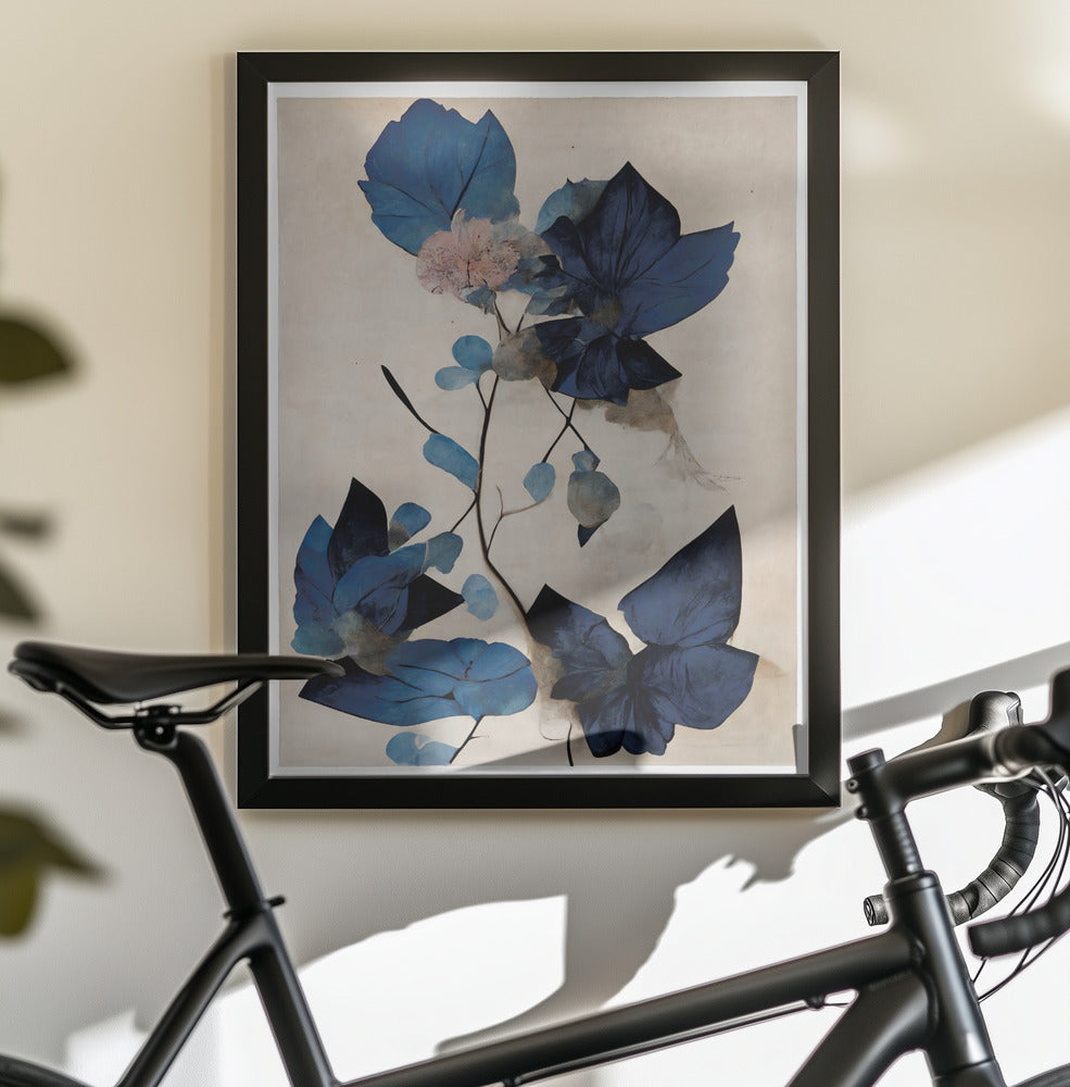 Blue Dry Flowers - Poster / Art Print - interiör
