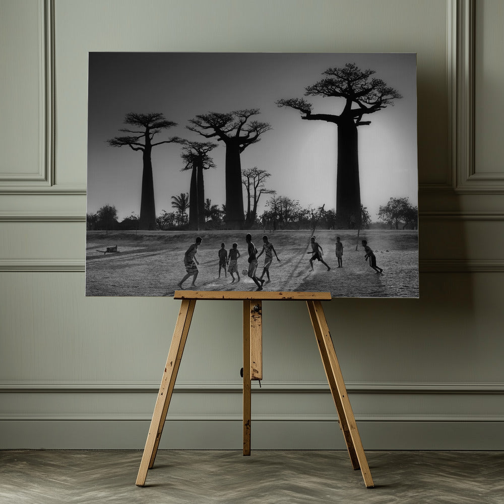 Soccer at sunset - Poster / Art Print - interiör