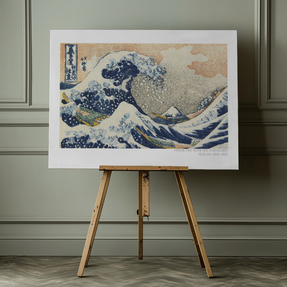 Hokusai's Under the Wave Off Kanagawa (1830 1833) - Poster / Art Print - interiör