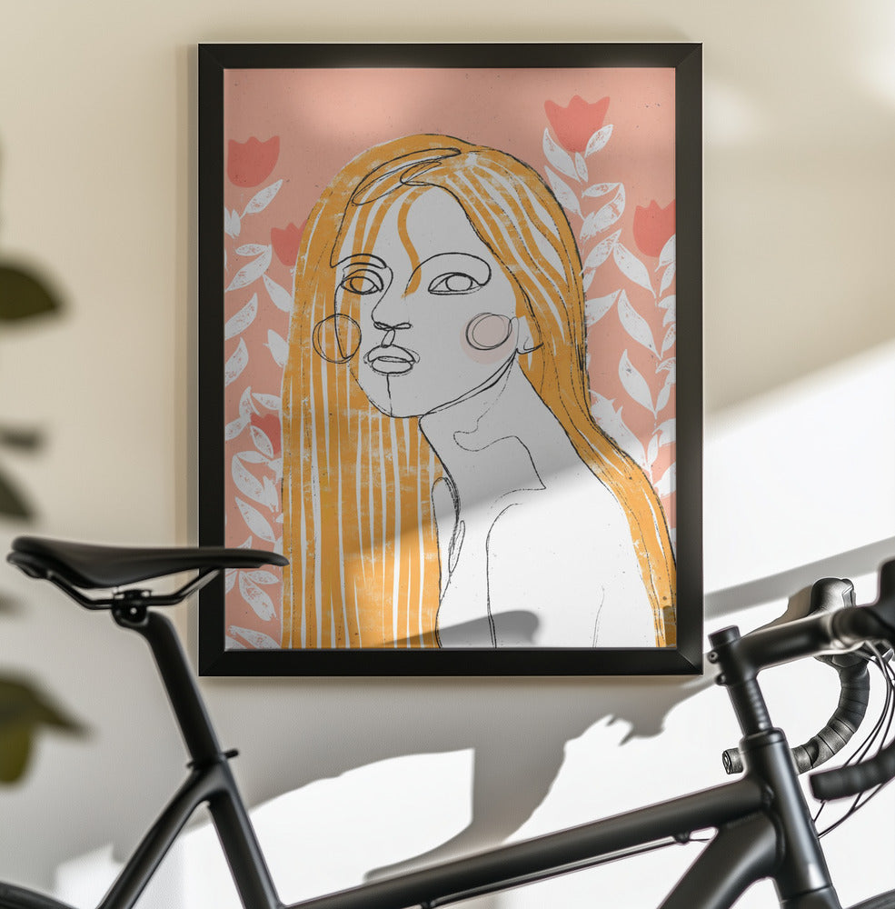 The Tulip Girl (Peach) - Poster / Art Print - interiör