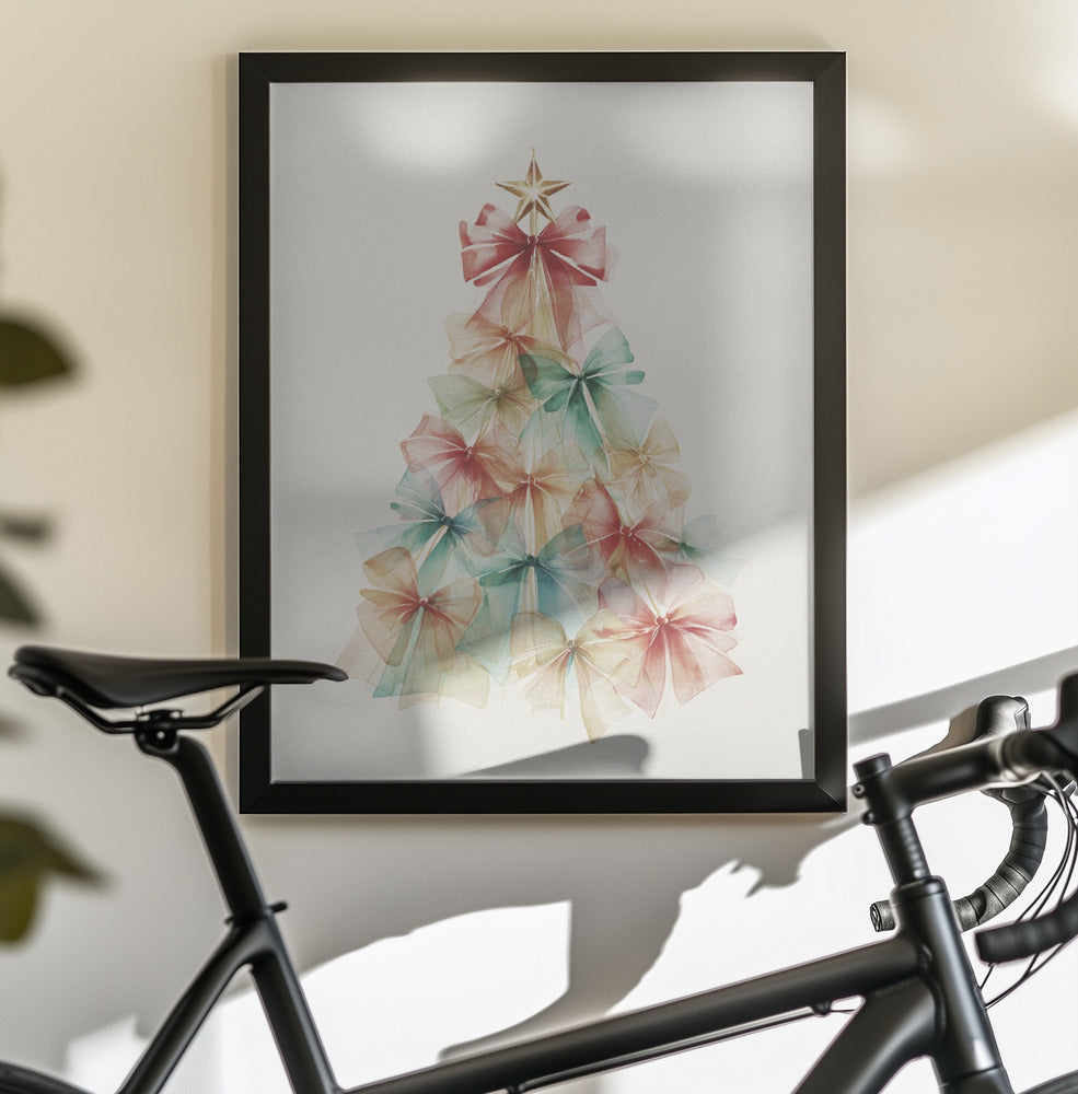 Christmas Ribbons Tree - Poster / Art Print - interiör