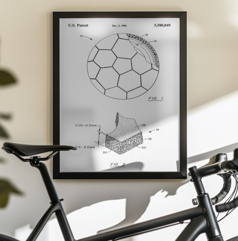 Soccer Ball Patent 1996 - Poster / Art Print - interiör