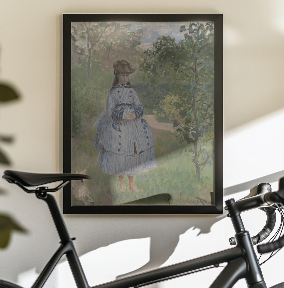 Girl With Dog By Claude Monet - Poster / Art Print - interiör