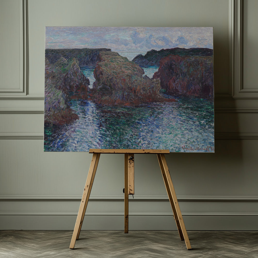 Rocks At Port Goulphar, Belle Île (1886) By Claude Monet - Poster / Art Print - interiör