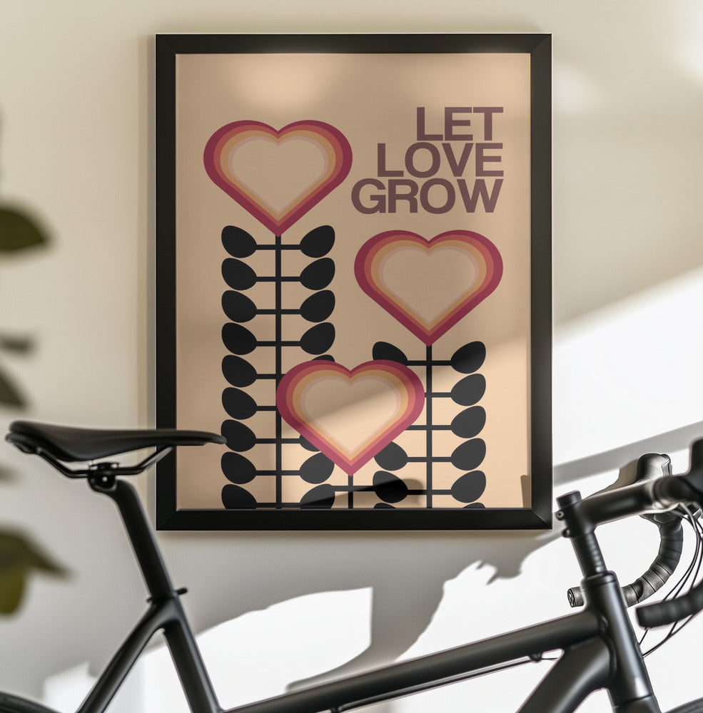 Let Love Grow Cream - Poster / Art Print - interiör