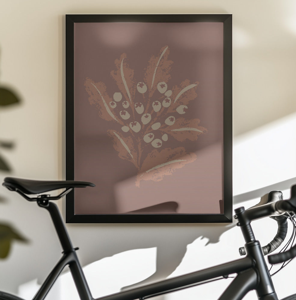 Textured Mocha Foliage - Poster / Art Print - interiör