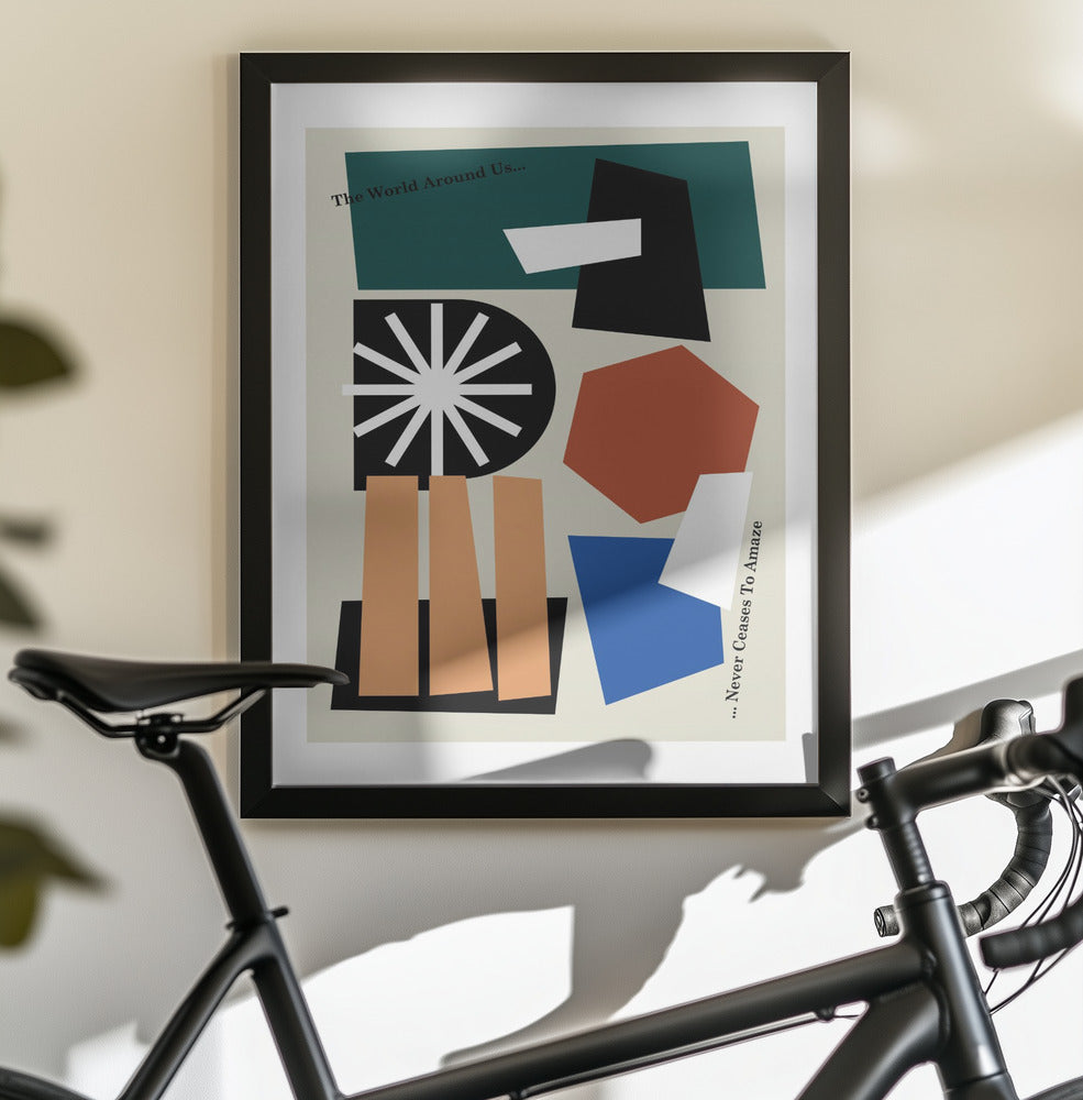 The World Around Us Greige - Poster / Art Print - interiör