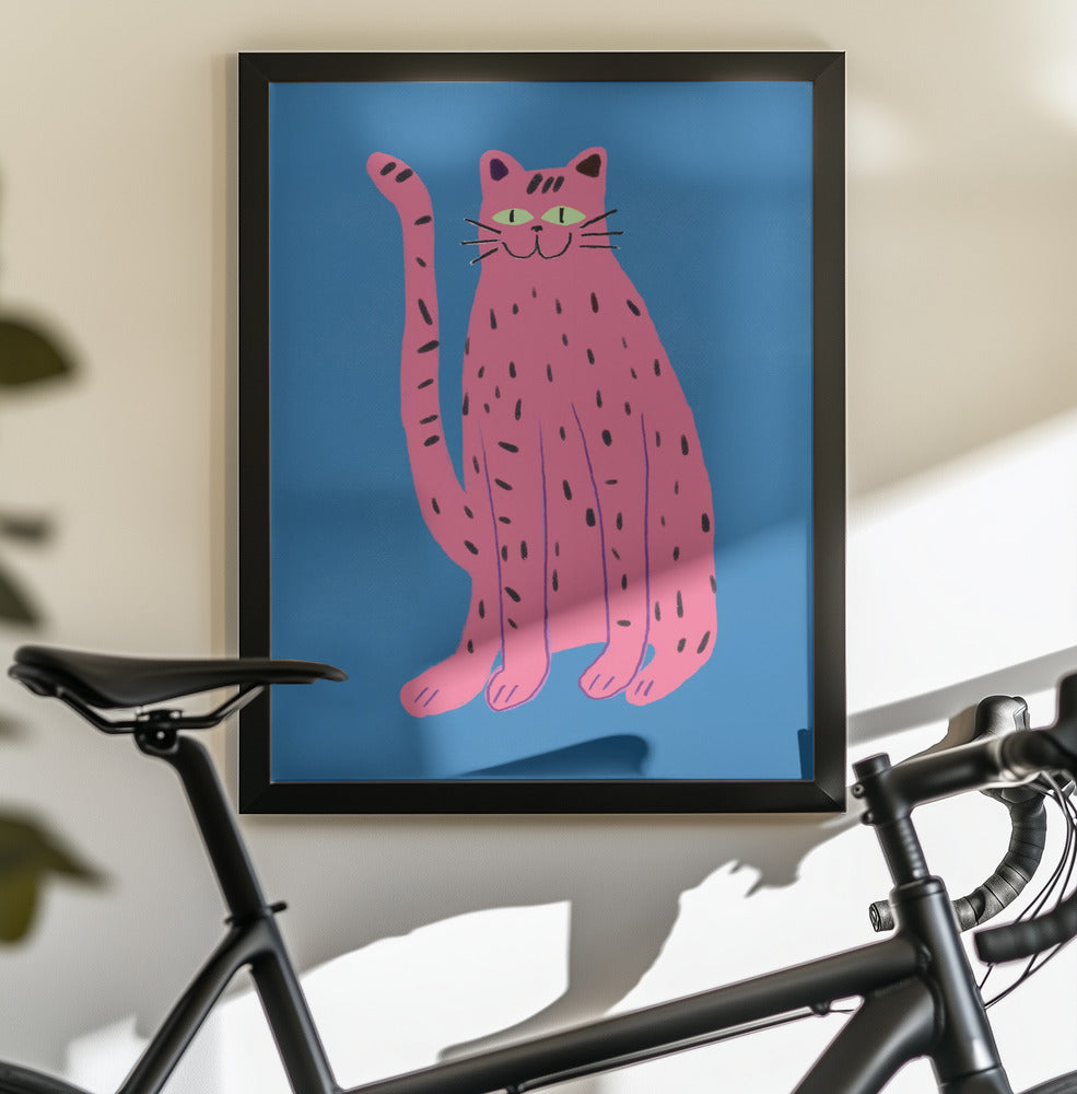 Pink cat - Poster / Art Print - interiör