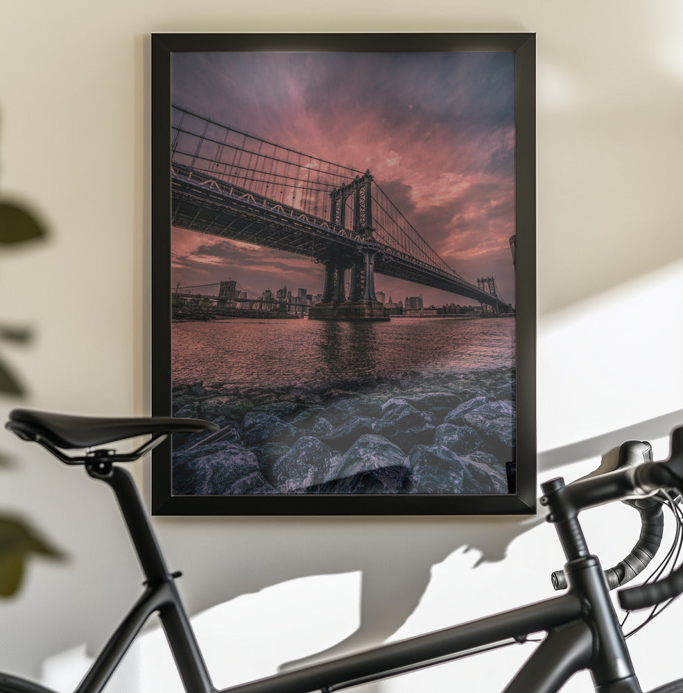Manhattan Bridge Wide Angle - Poster / Art Print - interiör