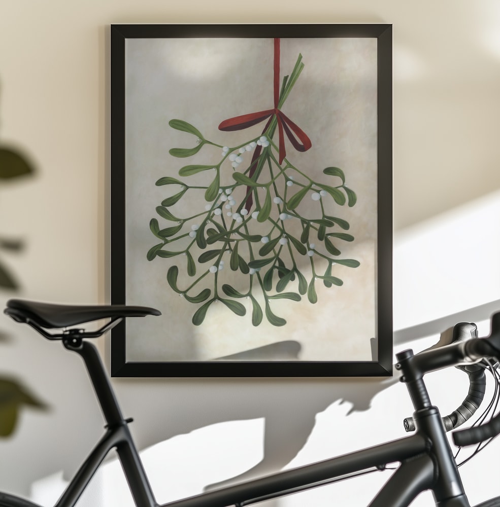 Classic Christmas Mistletoe - Poster / Art Print - interiör