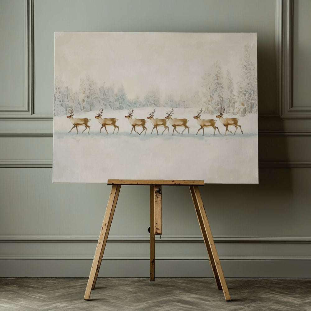 Reindeer In Winter Snow - Poster / Art Print - interiör