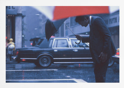 An art print or poster titled 'A bow to the rain' from the 'New York Blues' series, depicting a scene related to rain or a moody New York cityscape, likely featuring blue and grey tones. Poster