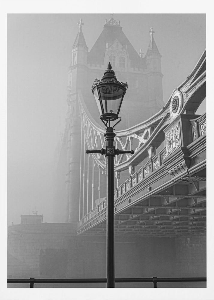 An art print or poster titled 'A bridge too far', likely depicting a scene or theme related to the historical World War II operation or the classic war film. Decor