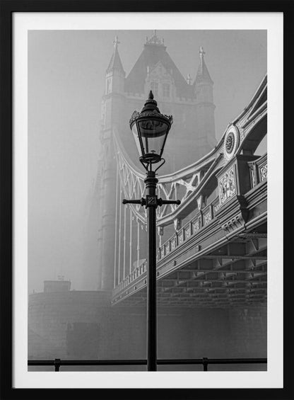 An art print or poster titled 'A bridge too far', likely depicting a scene or theme related to the historical World War II operation or the classic war film. Decor