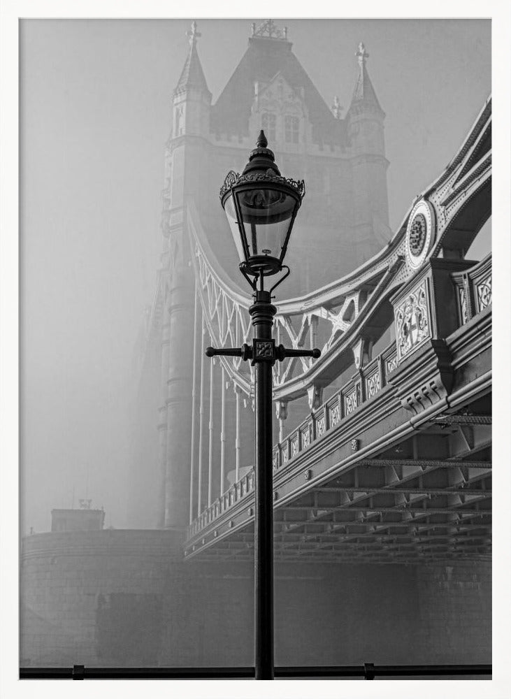 An art print or poster titled 'A bridge too far', likely depicting a scene or theme related to the historical World War II operation or the classic war film. Decor