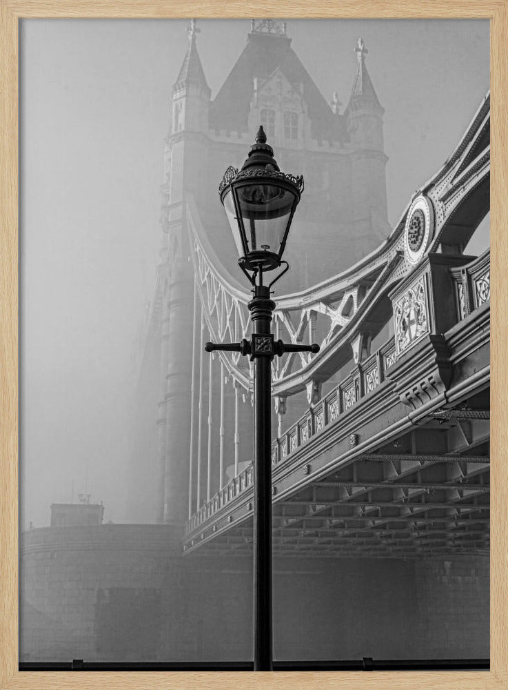 An art print or poster titled 'A bridge too far', likely depicting a scene or theme related to the historical World War II operation or the classic war film. Decor