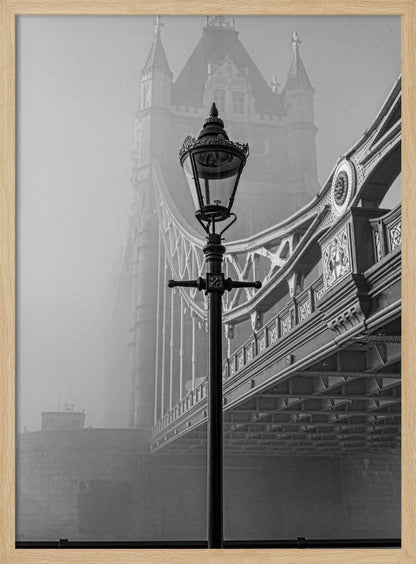 An art print or poster titled 'A bridge too far', likely depicting a scene or theme related to the historical World War II operation or the classic war film. Decor