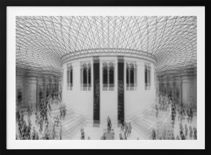 An art print or poster depicting a scene or representation of the British Museum, likely featuring its architecture or interior details, with text indicating 'A visit to the British Museum'. Artwork
