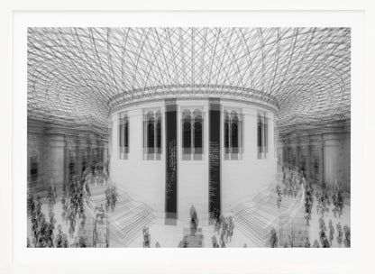 An art print or poster depicting a scene or representation of the British Museum, likely featuring its architecture or interior details, with text indicating 'A visit to the British Museum'. Artwork