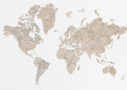 A detailed world map poster, 'Abey världskarta', depicting continents, oceans, and country borders. Artwork