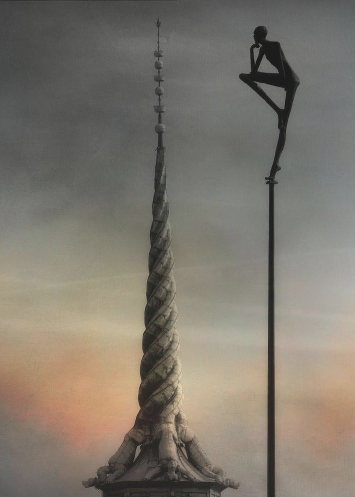 A fantasy art print or poster titled 'A tribute to the Dragonspire,' depicting a dramatic, possibly towering structure associated with dragons, in a style suitable for wall decoration. Print