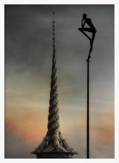 A fantasy art print or poster titled 'A tribute to the Dragonspire,' depicting a dramatic, possibly towering structure associated with dragons, in a style suitable for wall decoration. Print
