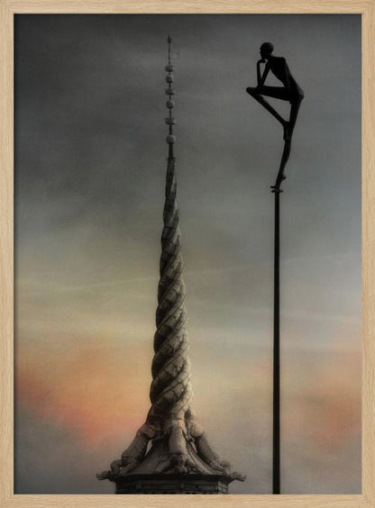 A fantasy art print or poster titled 'A tribute to the Dragonspire,' depicting a dramatic, possibly towering structure associated with dragons, in a style suitable for wall decoration. Print