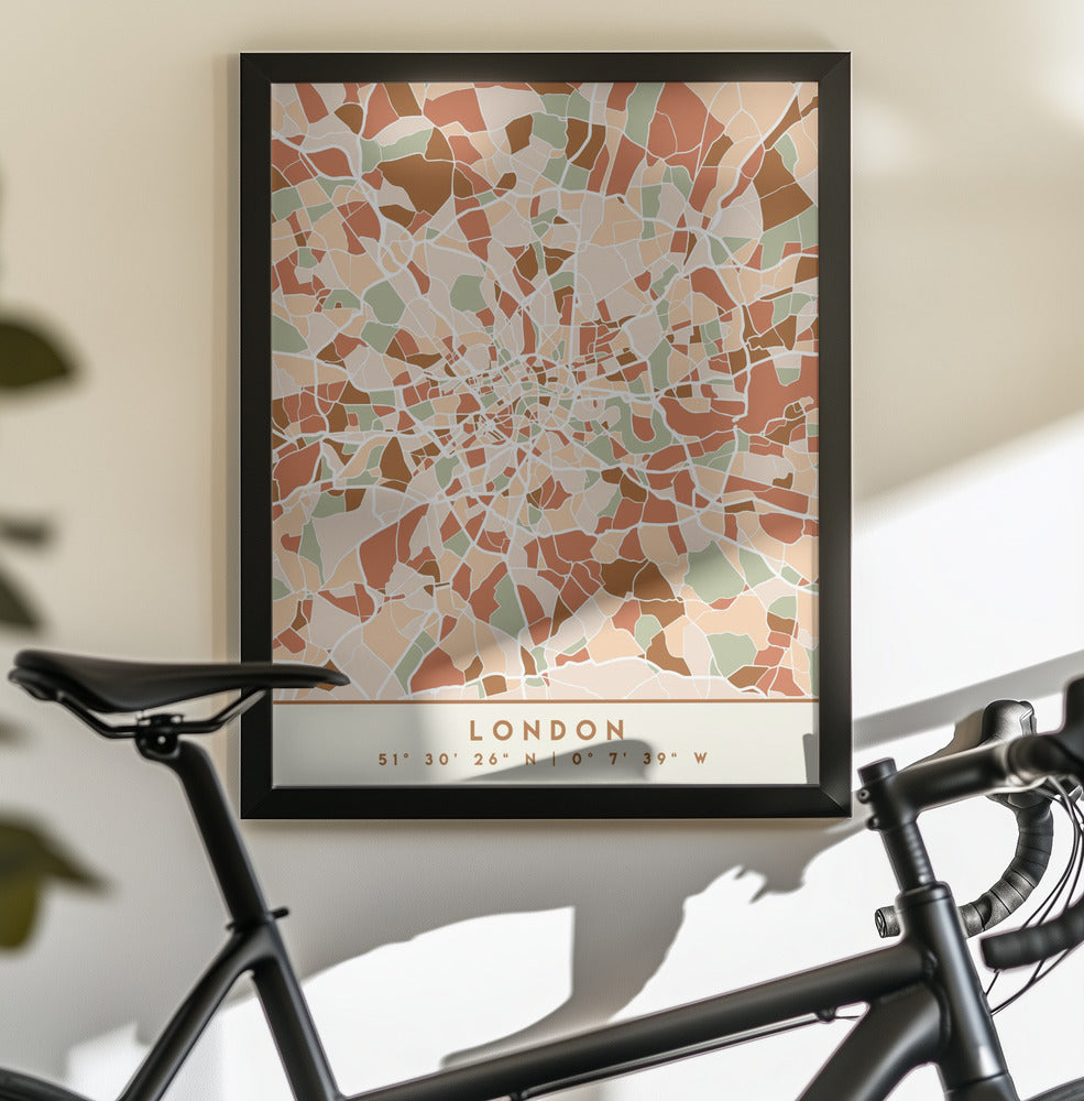 Black Maps Earth Tones 41 - Poster / Art Print - interiör