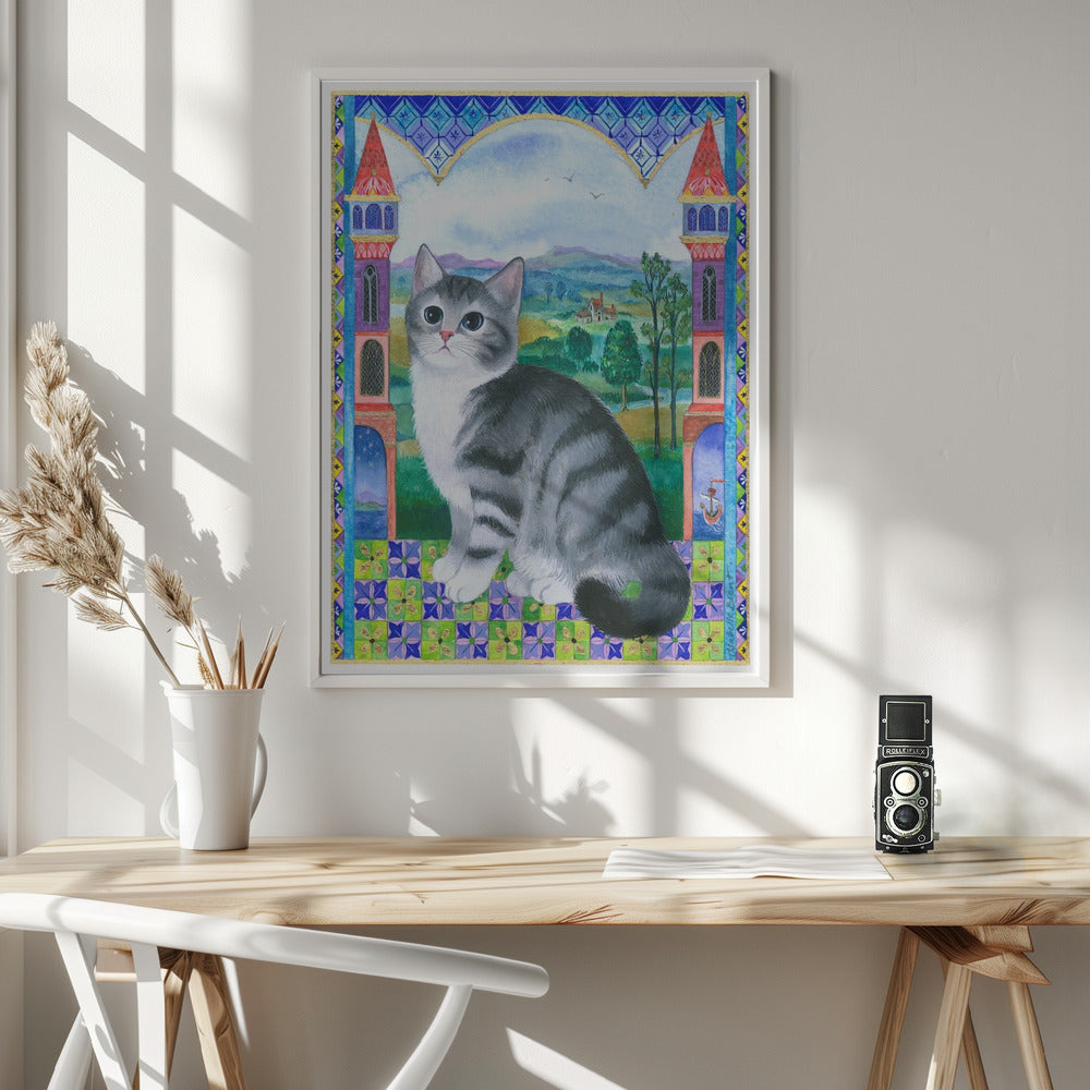 Medieval Kitten - Poster / Art Print - interiör