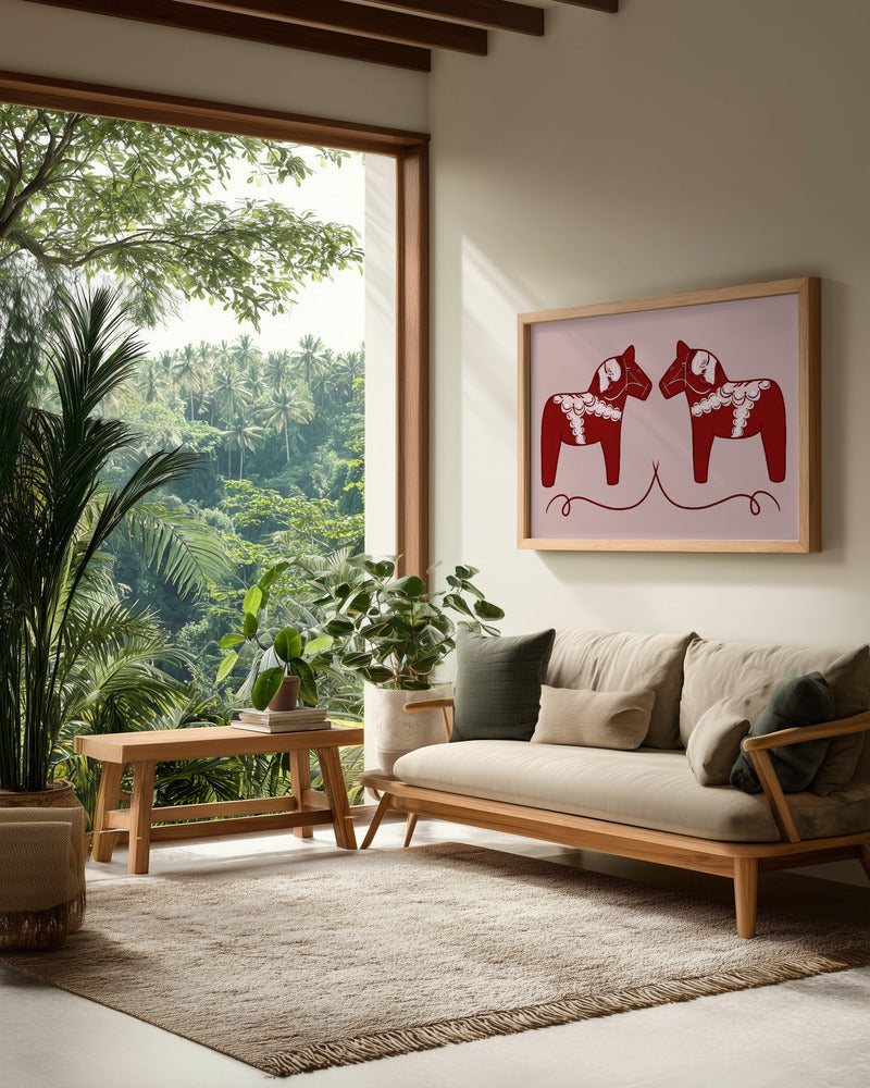 Dala Horses - Poster / Art Print - interiör