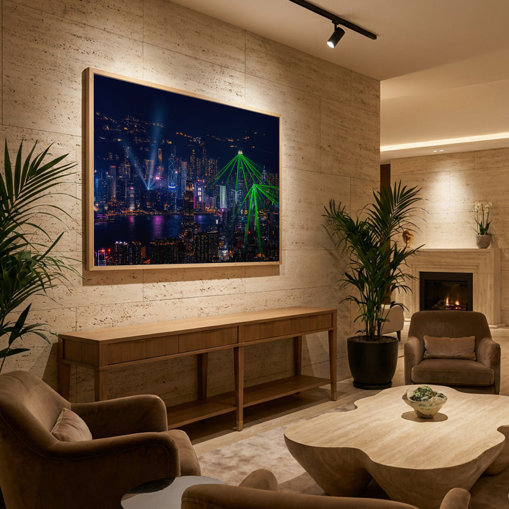Victoria Harbour Light Show - Poster / Art Print - interiör