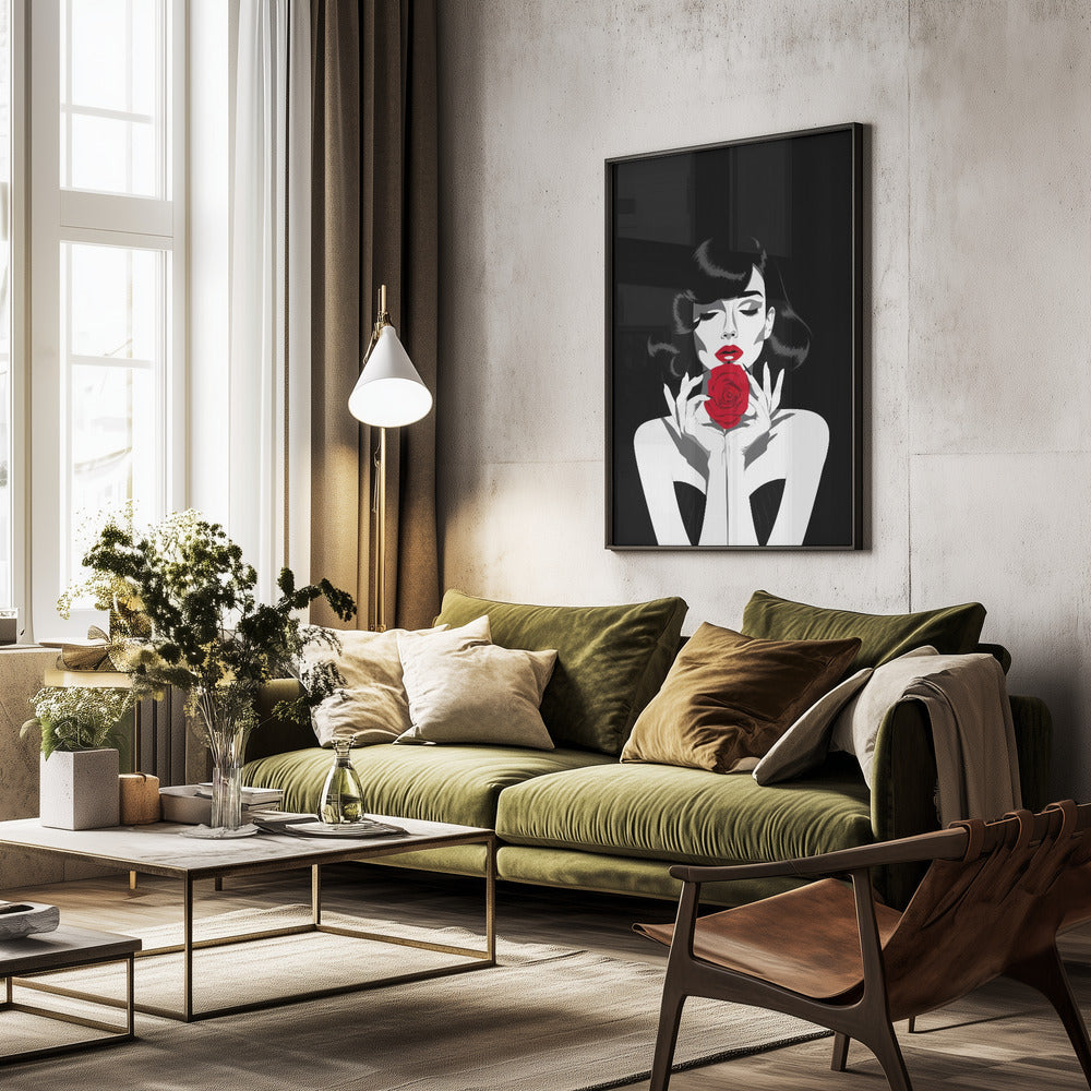 The Red Rose - Poster / Art Print - interiör