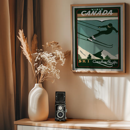 Winter Tourism: Vintage Ski Canada Poster - Poster / Art Print - interiör