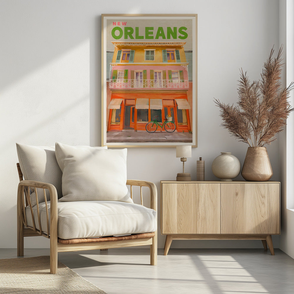 New Orleans Louisiana Vintage Travel Poster - Poster / Art Print - interiör