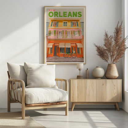 New Orleans Louisiana Vintage Travel Poster - Poster / Art Print - interiör