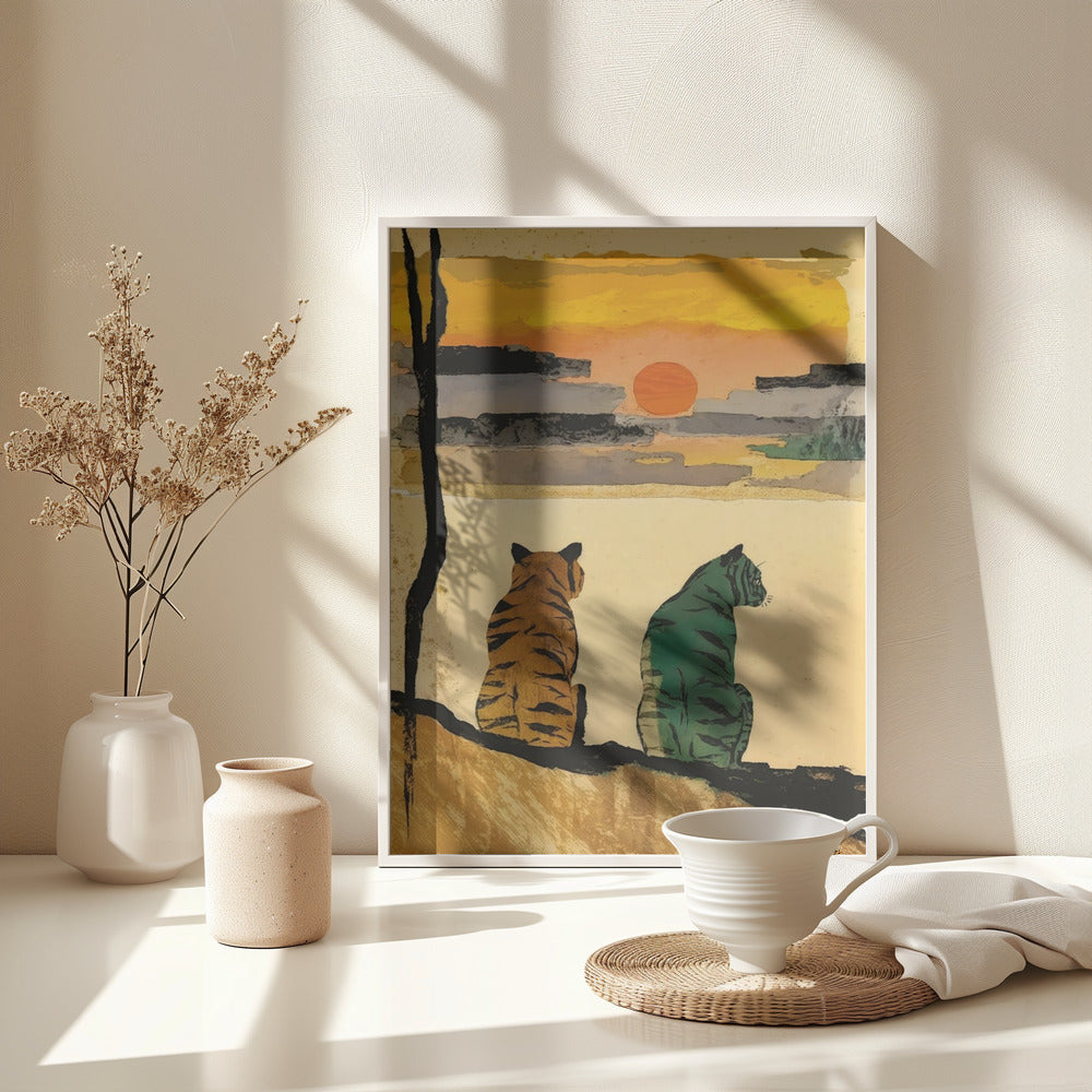 Resting Tigers - Poster / Art Print - interiör