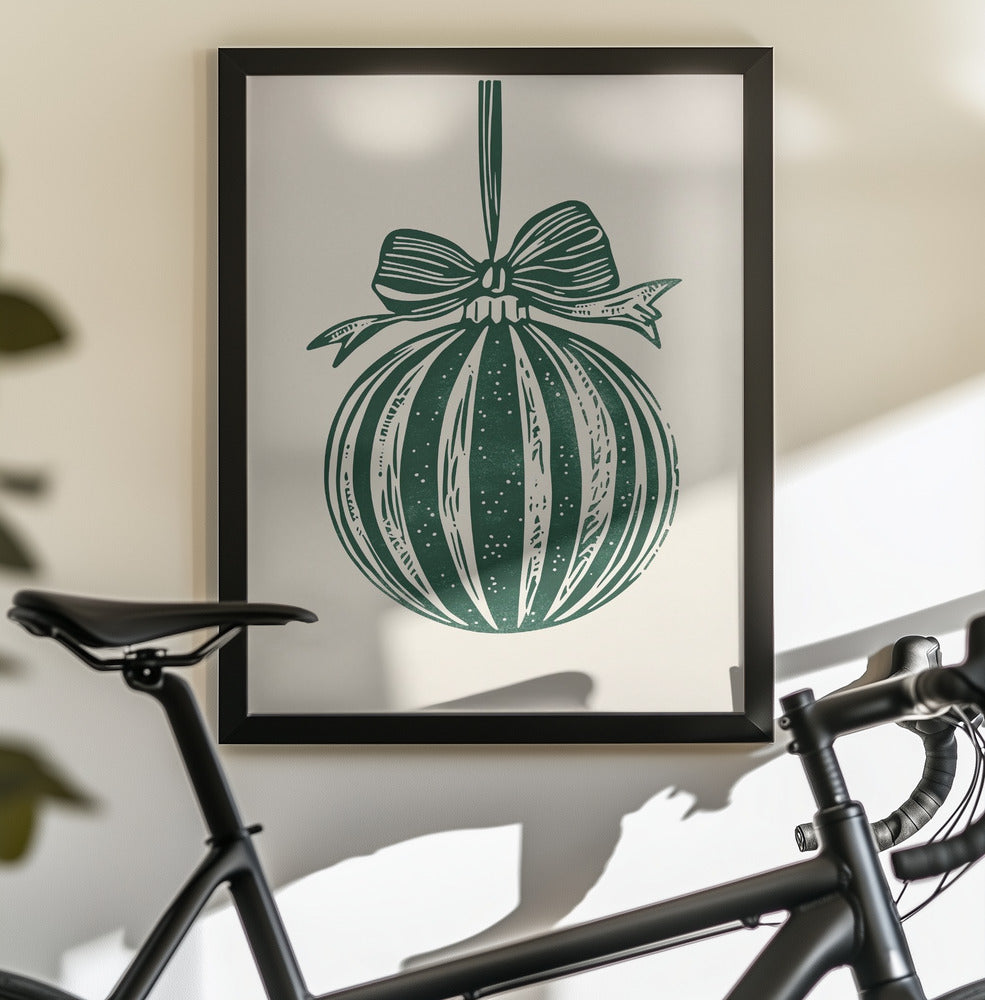 Christmas Ornament Green Illustration - Poster / Art Print - interiör
