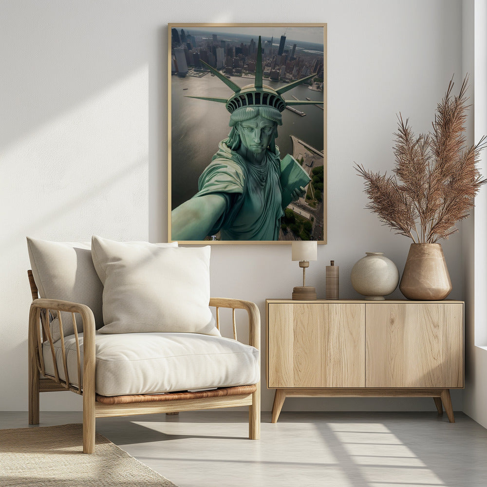 The Statue of Liberty Selfie - Poster / Art Print - interiör