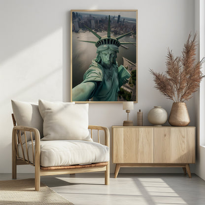 The Statue of Liberty Selfie - Poster / Art Print - interiör