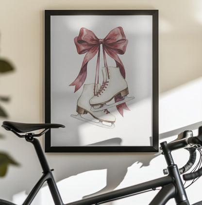 Winter Ribbon Skates - Poster / Art Print - interiör
