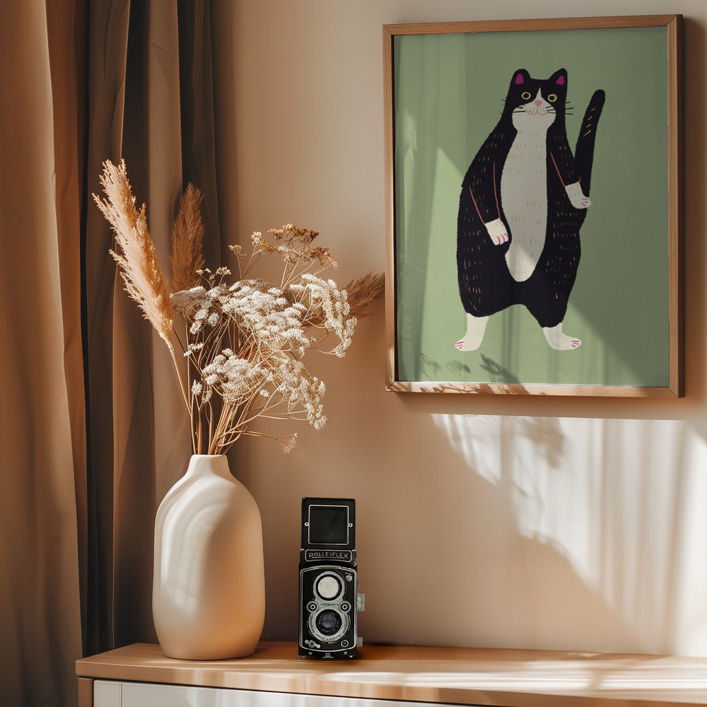 Black and white cat 02 - Poster / Art Print - interiör