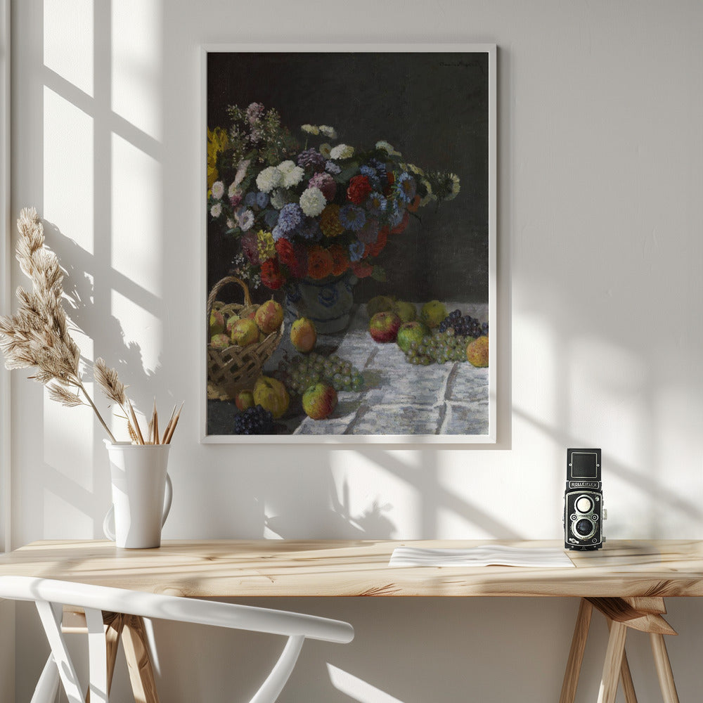 Still Life With Flowers and Fruit (1869) By Claude Monet - Poster / Art Print - interiör
