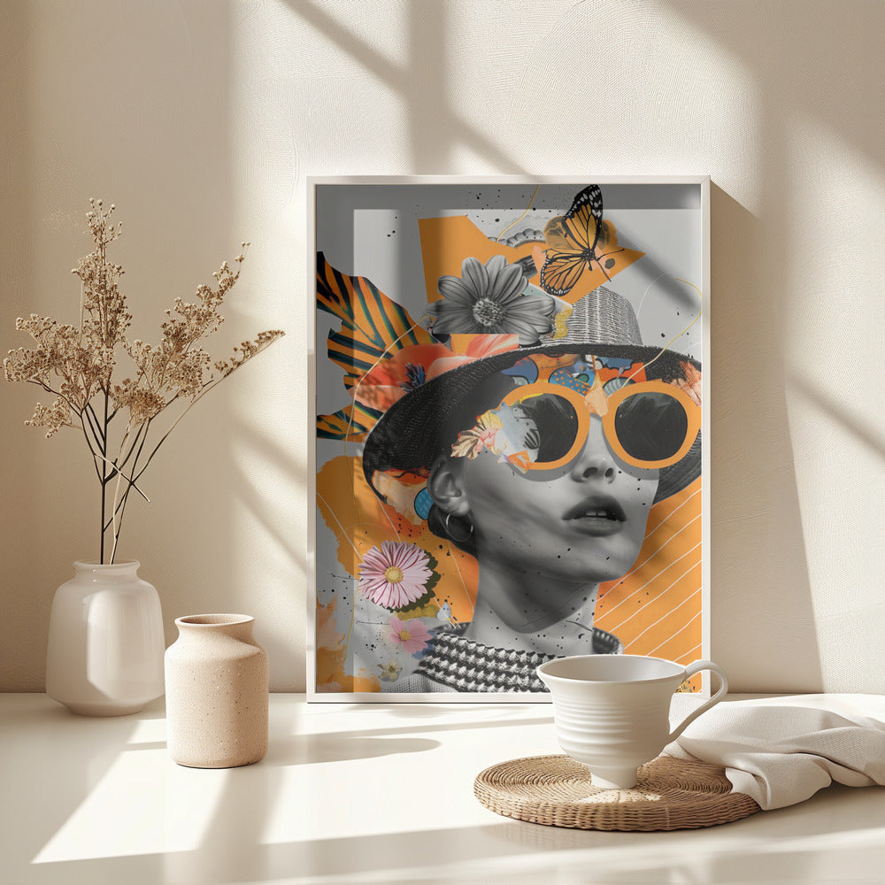 The Collage Girl No 1 - Poster / Art Print - interiör