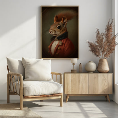 Regal Squirrel Gentleman - Poster / Art Print - interiör
