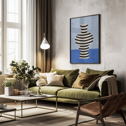 Striped Vase Illusion - Poster / Art Print - interiör