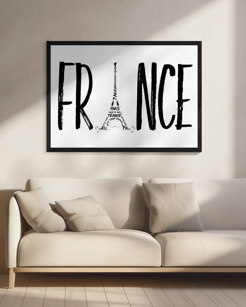 FRANCE Typography - Poster / Art Print - interiör