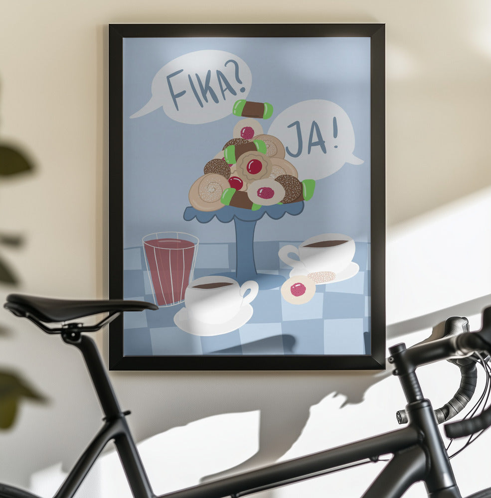Fika? Ja! - Poster / Art Print - interiör