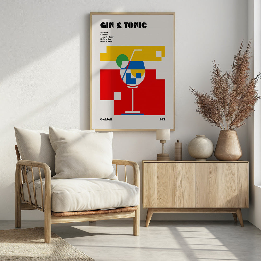 Gin & Tonic Bauhaus Cocktail - Poster / Art Print - interiör