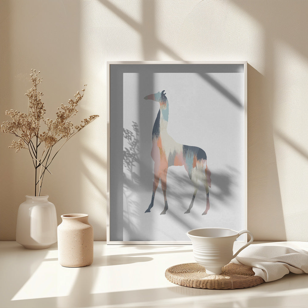 Pastel Giraffe - Poster / Art Print - interiör
