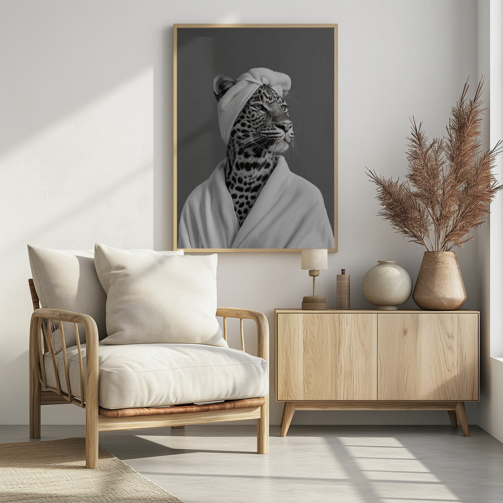 Lady Leopard Spa Day - Poster / Art Print - interiör